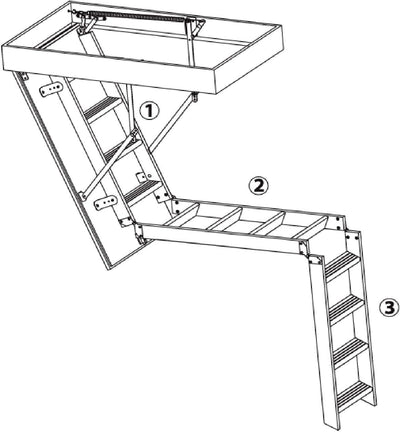 Bodentreppe PS Oman Thermo 110x55 Speichertreppe Treppe Handlauf, 110x55