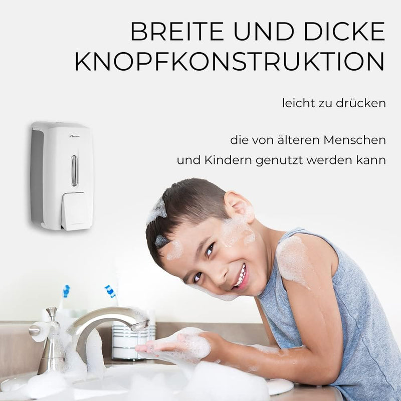 PLUSSEN Seifenspender Ohne Bohren 800ml Wandbefestigung Einzelkopf Manueller Seifenspender Bad Dusch