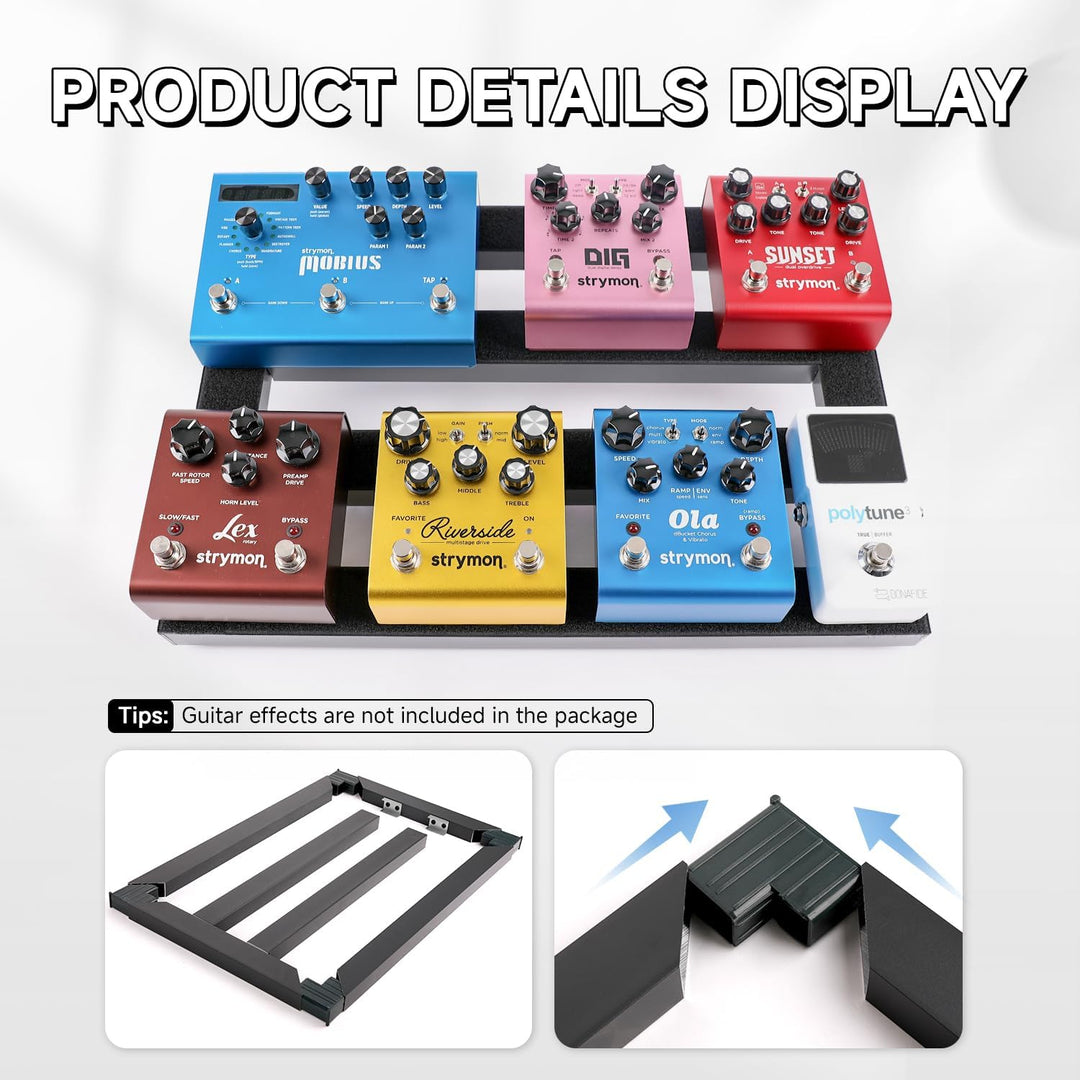 Ghost Fire SPL-03 Gitarren-Pedalboard, Aluminiumlegierung, 600 g, superleicht, 42 x 30 cm, mit Trage