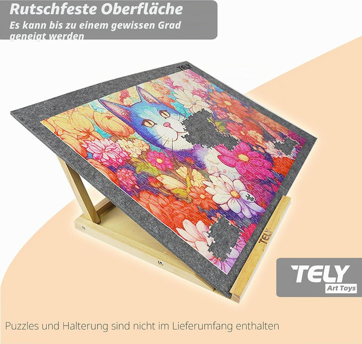 TELY Klappbare Puzzlematte aus Filz für bis zu 1000 Puzzleteile, faltbar zur einfachen Aufbewahrung,