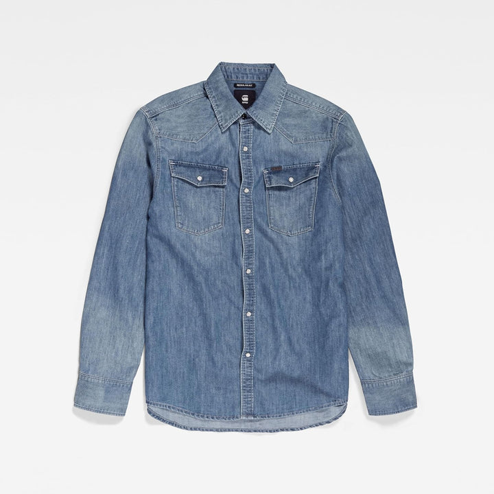 G-Star RAW Herren 3301 Straight Shirts S Blau (Faded Cadet Blue D12698-d303-d890), S Blau (Faded Cad