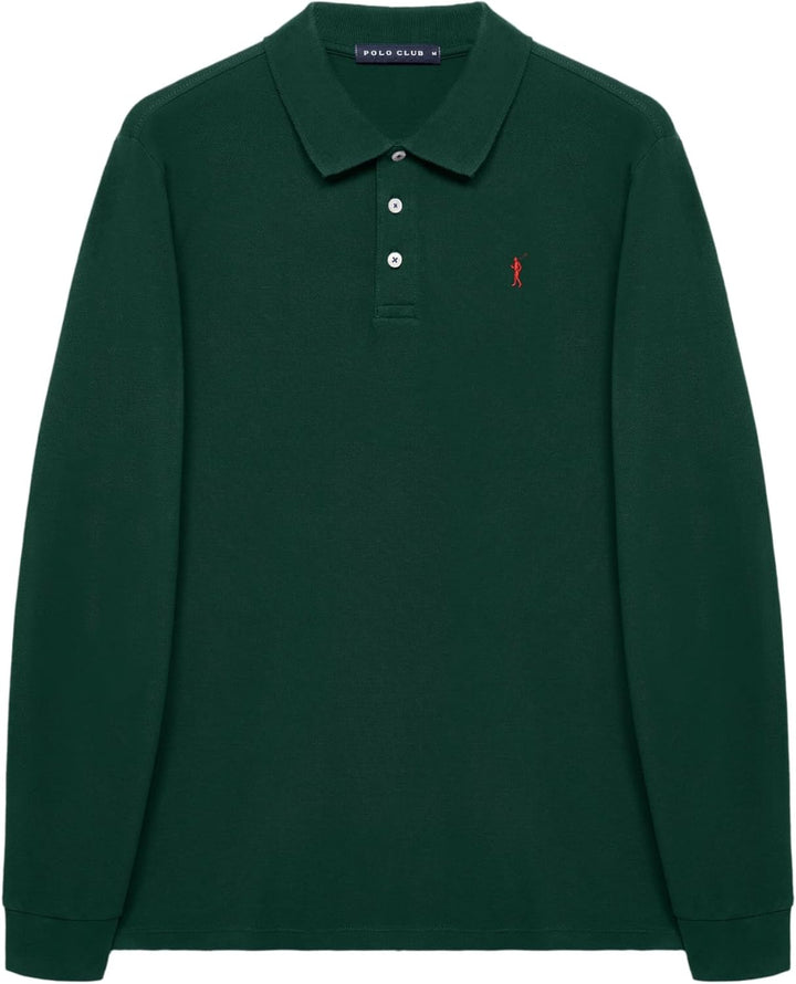Polo Club Herren Poloshirt Kurzarm Regular Fit Baumwolle Männer Polohemd Longsleeve S Grün, S Grün