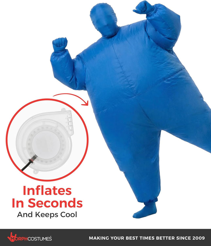 Morph Blaues Aufblasbares Kostüm für Kinder, Megamorph - Einheitsgrösse Blau Kinder, Blau Kinder