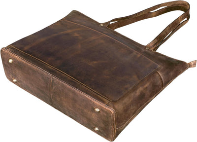 STILORD 'Astrid' Shopper Handtasche Leder Damen Schultertasche Vintage Ledertasche mit Laptopfach El
