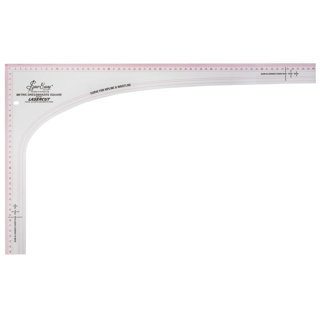 Sew Easy Schneiderwinkel Transparent /365 x 605 mm / Skalierung cm