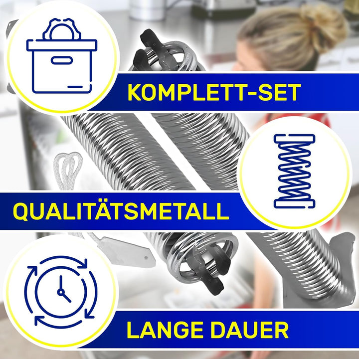 Reparaturset Scharniere in Schwarz und Feder für Geschirrspüler mit dem Originalcode 00754869 für Bo