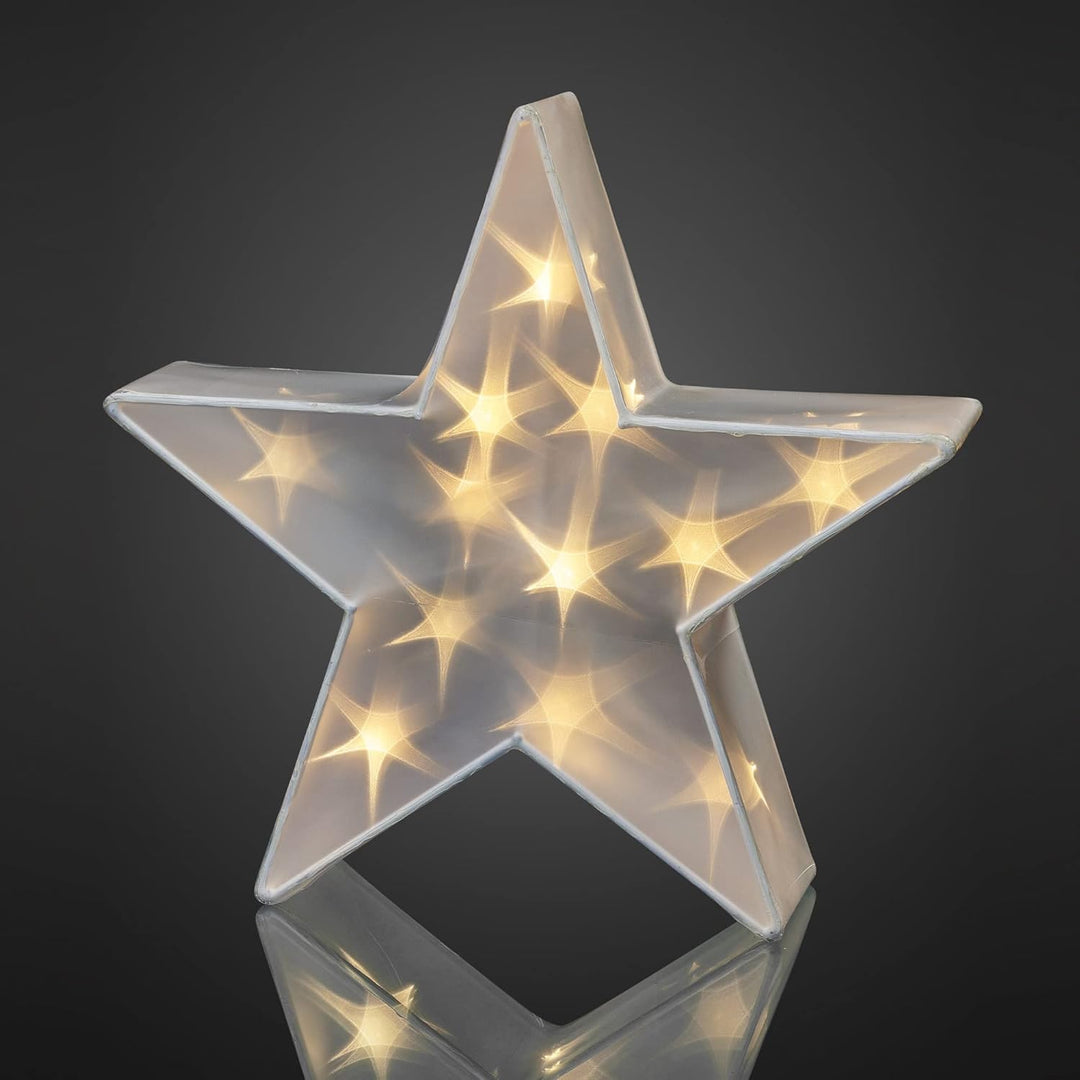 Hellum LED-Holografie Stern Weihnachtsstern mit Holografie Effekt innen warm-weiss 24 LED Ø55x10cm D