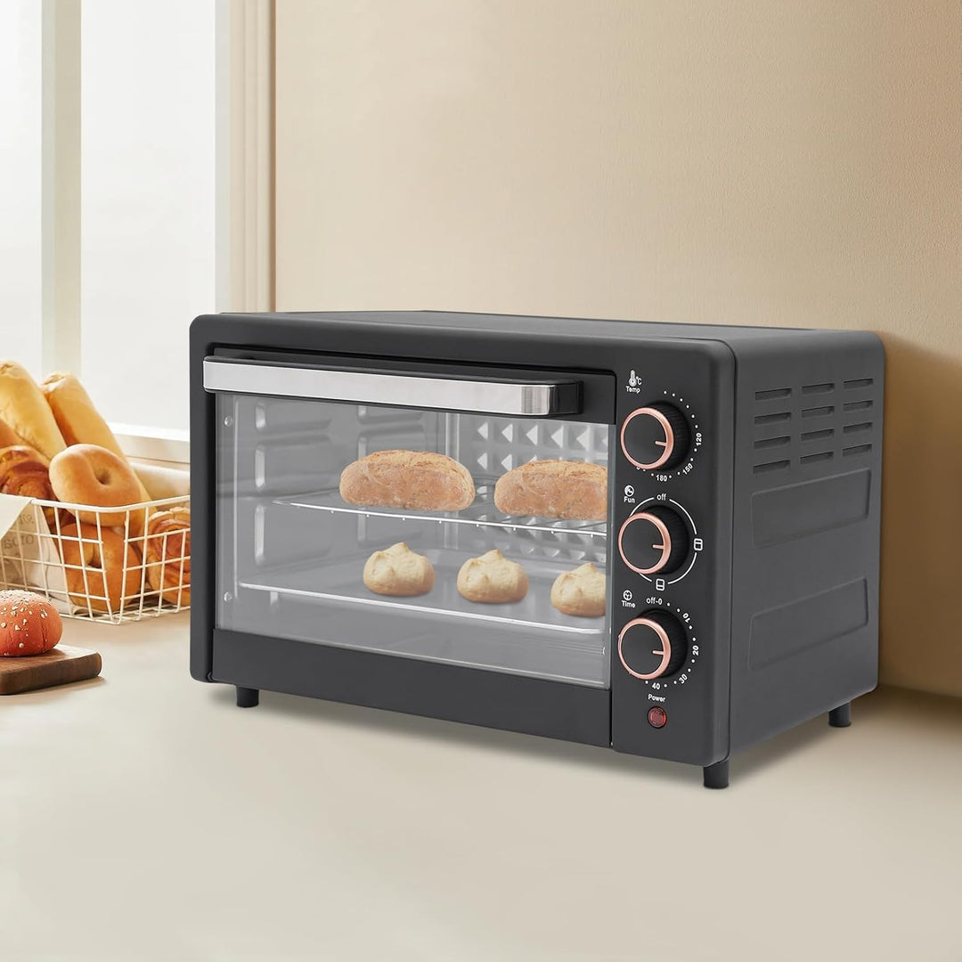 Mini Backofen 22L, 1000W Elektrobackofen mit Timer &amp; Temperatur Einstellbar