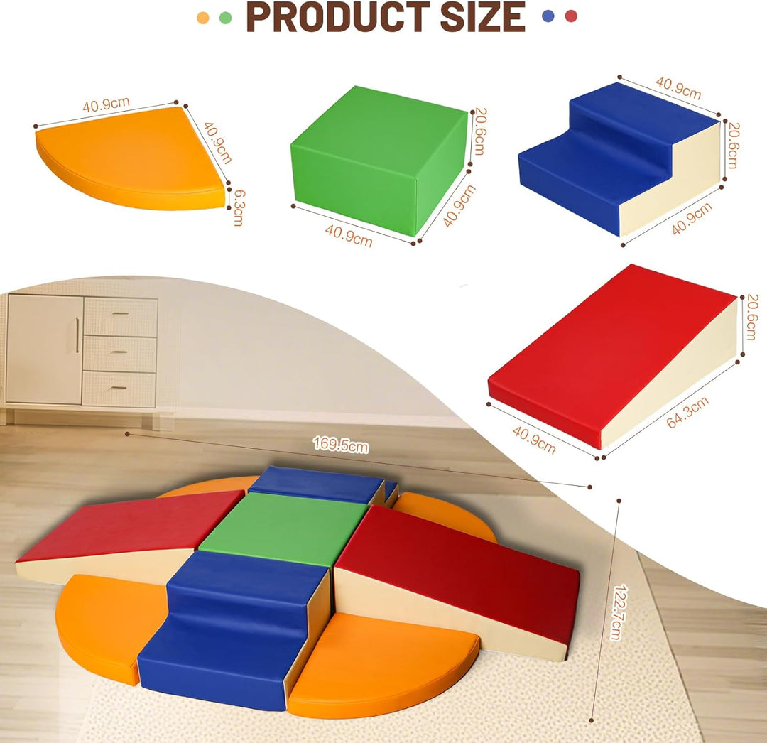 Schaumstoff Bausteine Kinder Klettern Indoor: 9 Softbausteine Riesenbausteine Spielbausteine - Weich