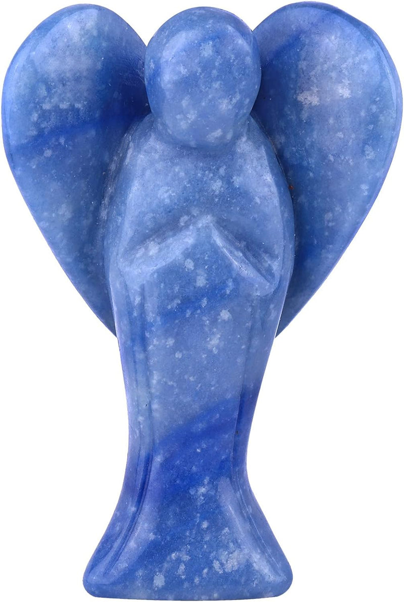 Nupuyai 7.3cm Edelstein Engel Figur Stein Schutzengel Figur Deko Jade Taschenengel Glücksbringer für