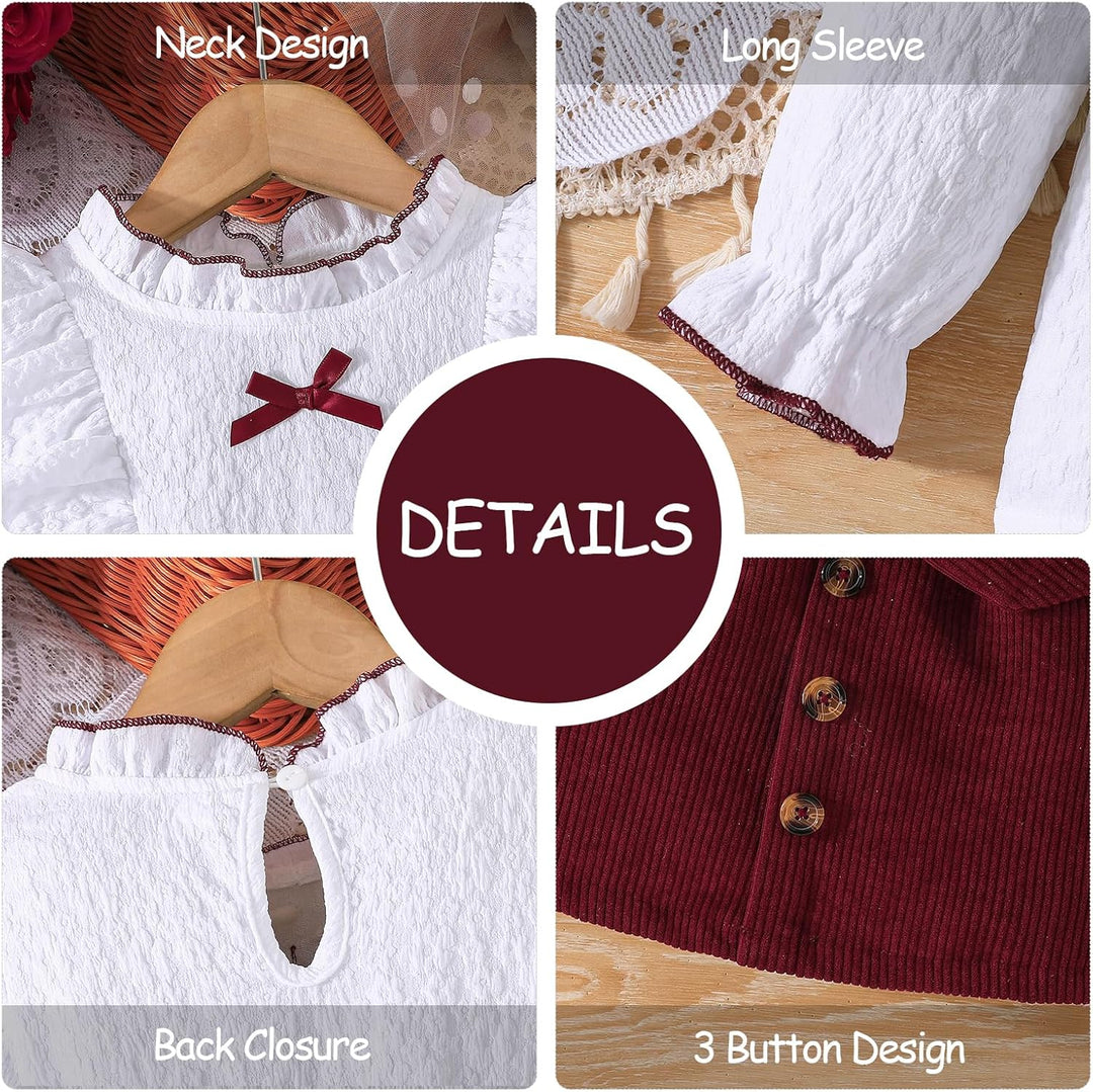 Kleinkind Baby Mädchen Outfits Ruffle Rollkragen Langarm Shirt + Bowknot Mini Rock 2 Stück Herbst Wi