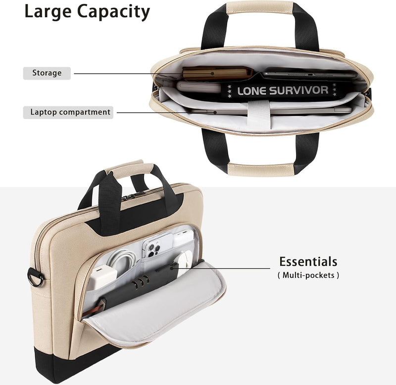 DOMISO 17-17.3 Zoll Laptop Schutzhülle Geschäfts Aktentasche Laptop Umhängetasche Kompatibel mit 17"