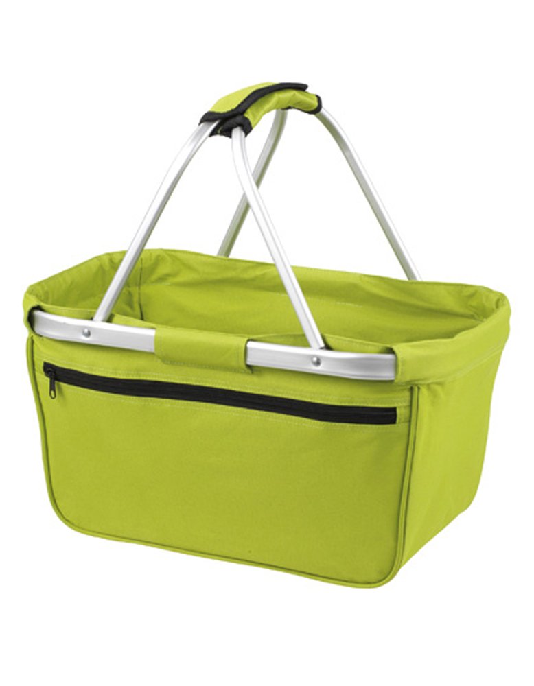Shopper Einkaufskorb faltbar mit Aluminiumgestänge in Hellgrün, Hellgrün