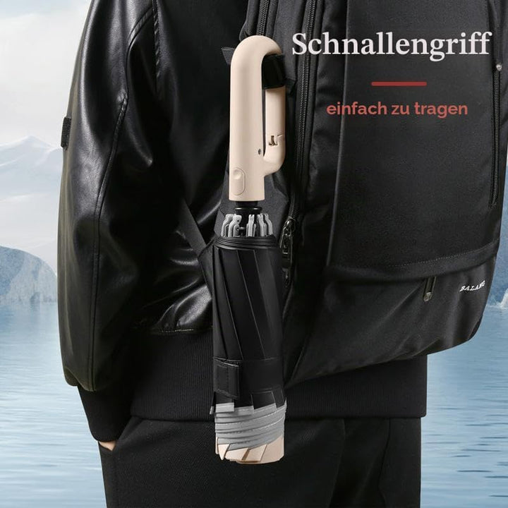 WULUN Automatischer Faltschirm, Reverse Faltschirm, Verstärkte 10-Rippen, Winddichter Regenschirm, M