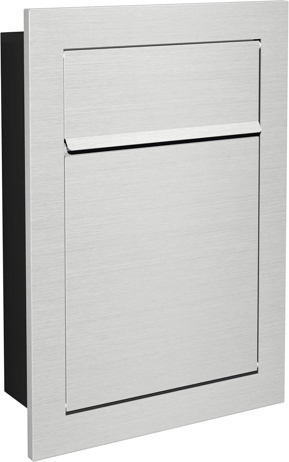 Unterputz Briefkasten Edelstahl INOX Einbaubriefkasten flächenbündig wetterfest Wandmontage mit Schl