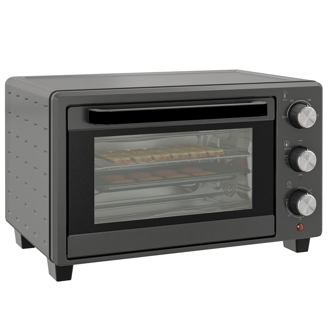 HOMCOM Minibackofen 21L 1400W 60 Min. Timer, Kleinbackofen mit 100 °C-230 °C einstellbar Temperatur