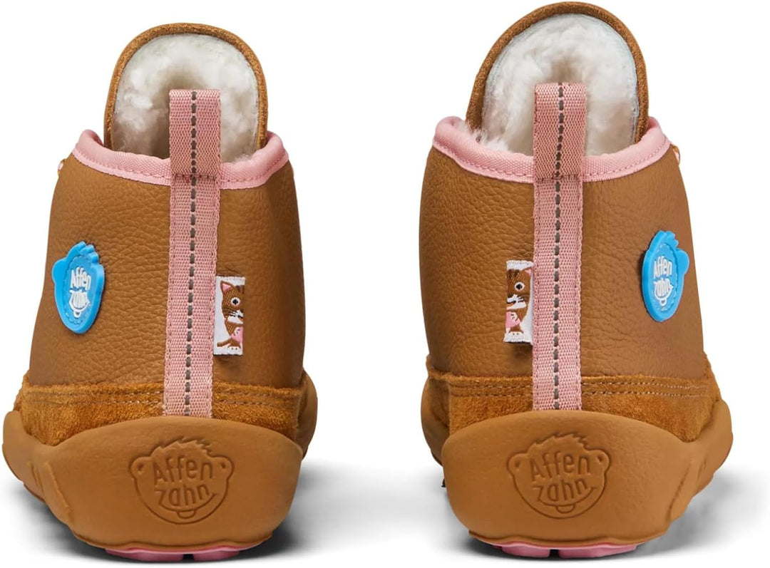 Affenzahn Winterschuh Leder Easy reflektierend, kuschelig warm mit Schaffell gefüttert Grösse 21-32