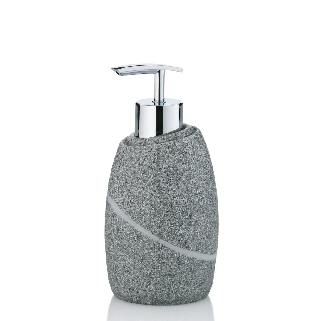 kela Seifenspender 300 ml Talus, Seifenspender grau, Natursteinoptik, Pumpflasche, Spülmittelspender