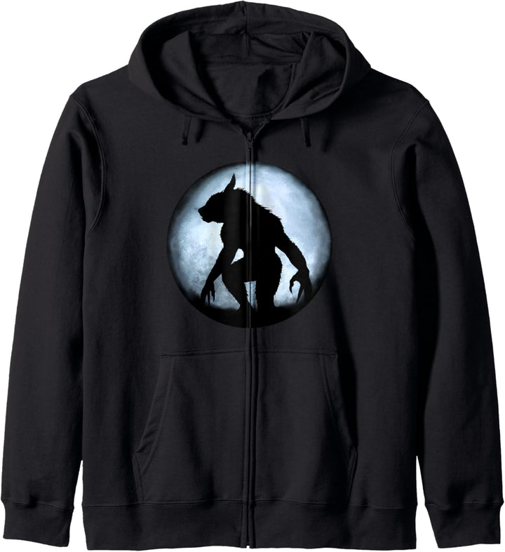 Werwolf und blauer leuchtender Vollmond Kapuzenjacke