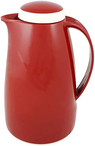 Helios Isolierkanne Wave, 1,5 Liter, Kunststoff, rot, Drehverschluss, spülmaschinenfest Rot 1,5 Lite