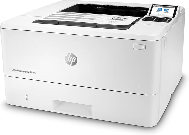 HP LaserJet Enterprise M406dn Farbig Laserdrucker (Drucker, LAN, Duplex, 350-Blatt Papierfach) weiss