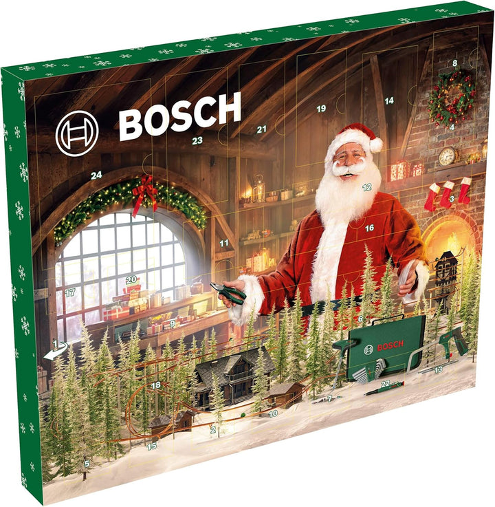 Bosch 41-tlg. Adventskalender 2025 (Set mit Bügelsäge, Bit-Schraubendreher mit T-Griff, Schraubendre