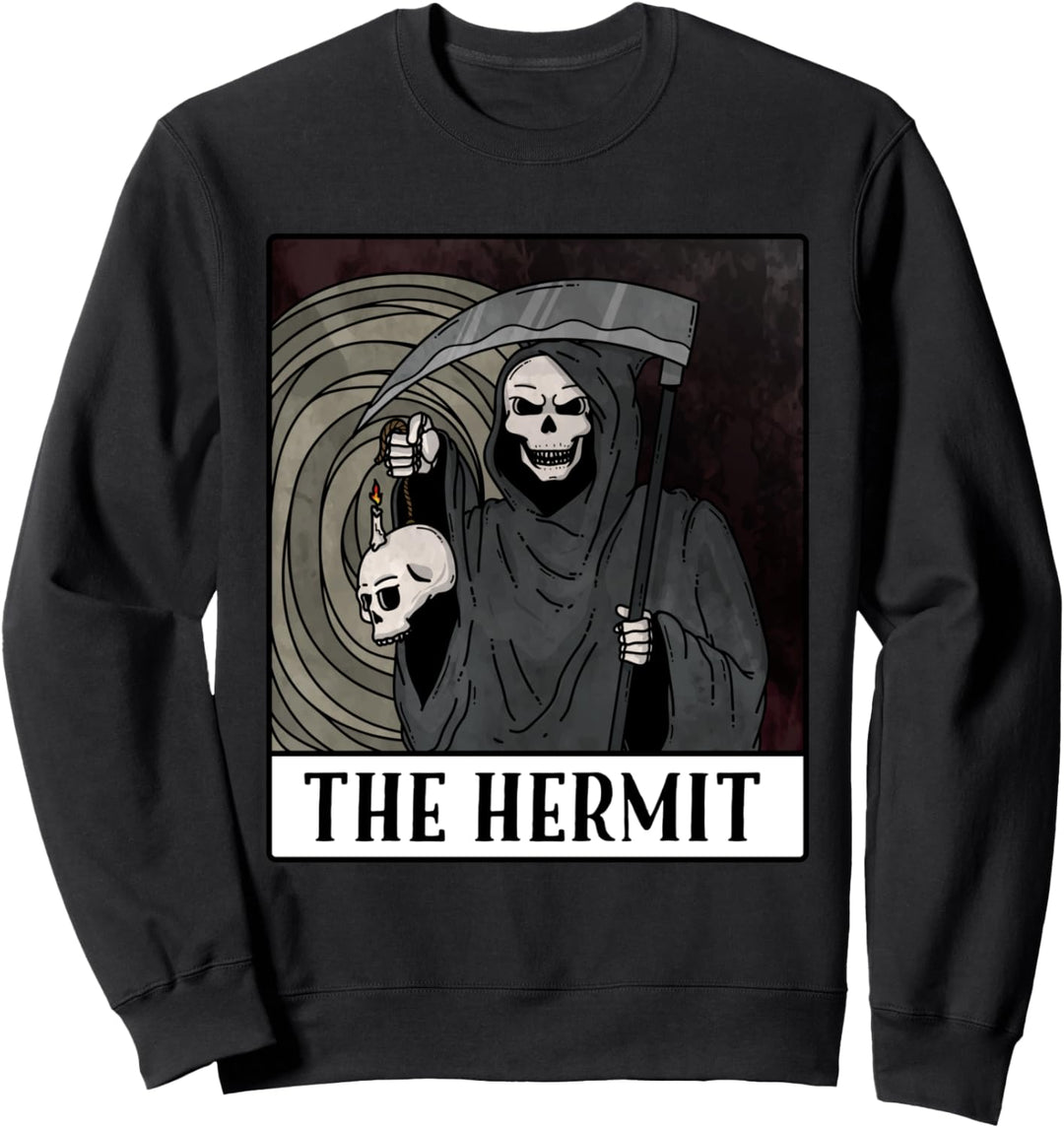 Grim Reaper The Hermit Occult Tarot Card Sweater Men Women Sweatshirt