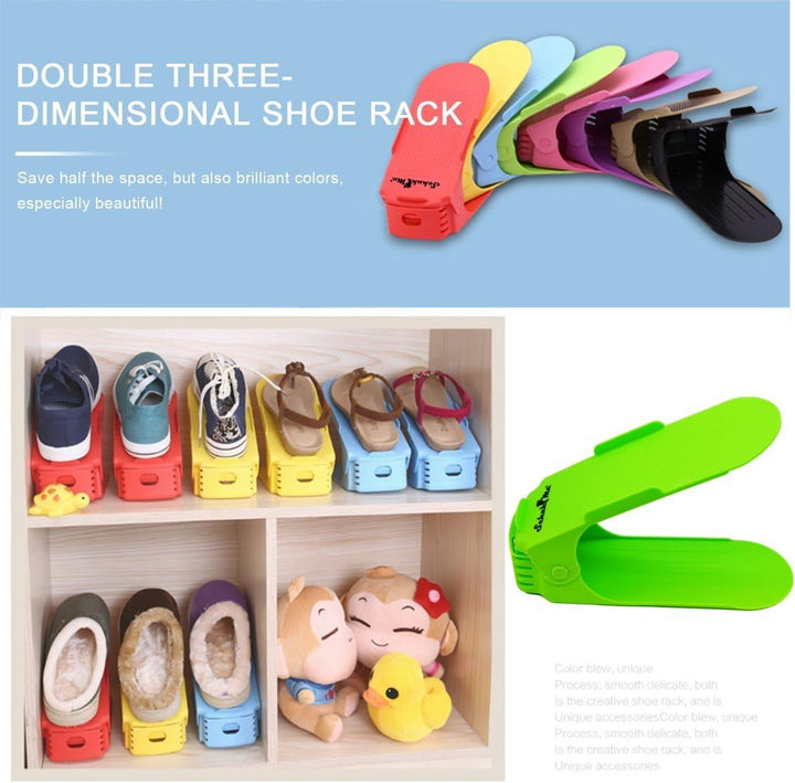 16 x Verstellbarer Profi Schuhstapler Schuhorganizer Schuhhalter – Magic Shoe Rack Organizer - Spars