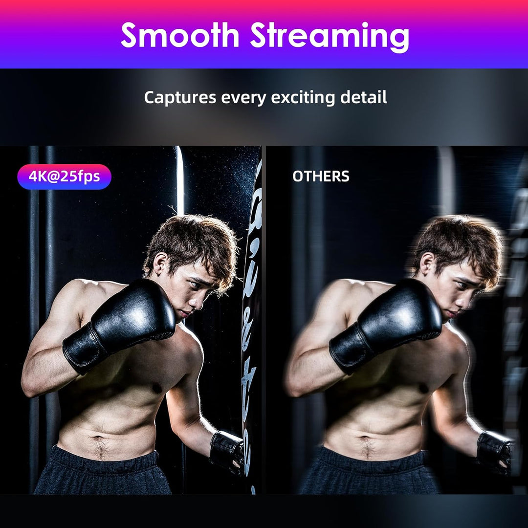 V20 UHD 4K Webcam mit Mikrofon und Lautsprecher, 4K/25FPS, 1080P/30FPS, AI Autofokus, Fernbedienung,