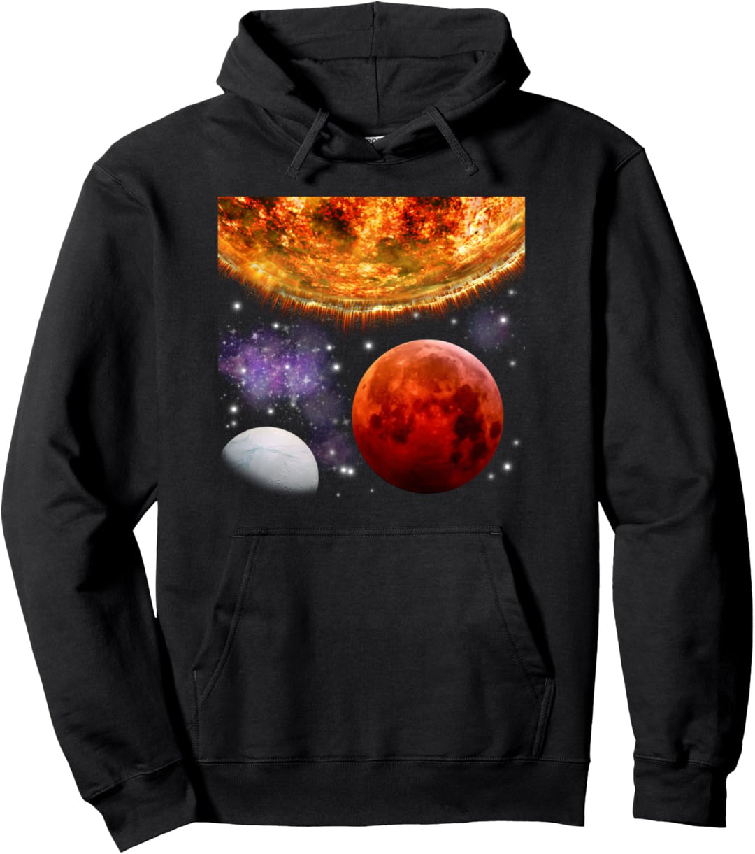 Weltraum Motiv Universum Sterne Sonnensystem Planet Design Pullover Hoodie
