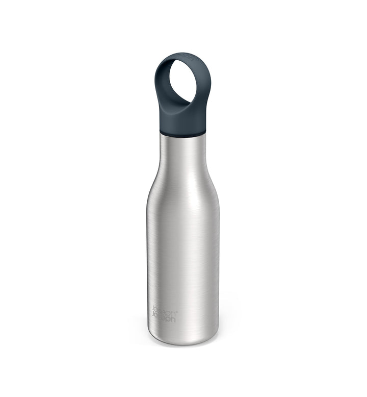 Joseph Joseph Loop™ Vakuumisolierte Trinkflasche 500 ml - Gebürstet/Anthrazit Anthracite, Anthracite