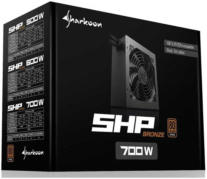 Sharkoon SHP Bronze 700 Watt, PC Netzteil, 80 Plus Bronze, 700 Watt