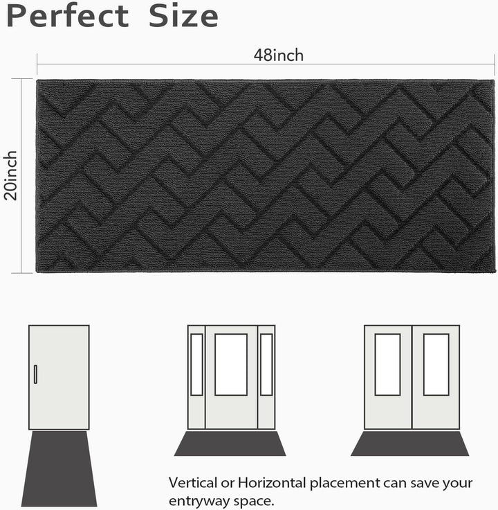 Biscpro Innen Fussmatte 50 x 120 cm, Schmutzfangmatte rutschfest Fussmatte Innen Waschbar Eingangste