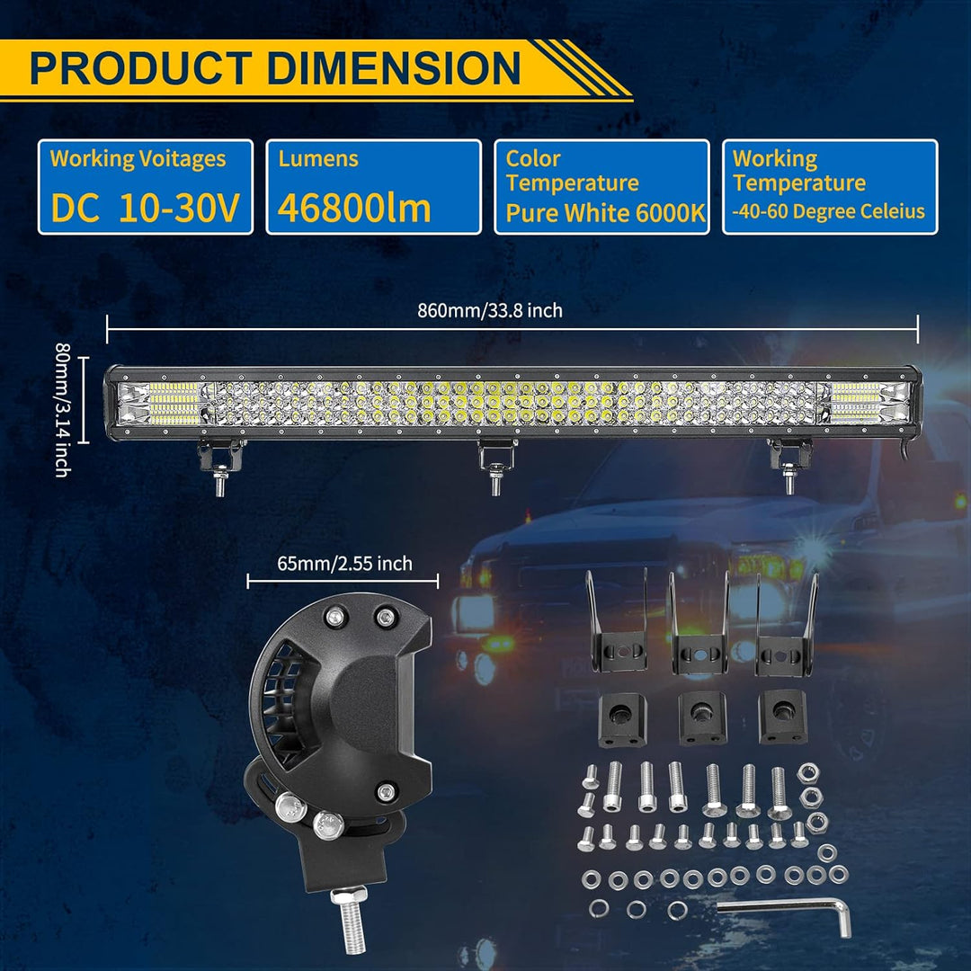 Willpower 34 Zoll LED Arbeitsscheinwerfer Bar 468W LED Scheinwerfer 12V 24V Flutlicht Spotlight LED
