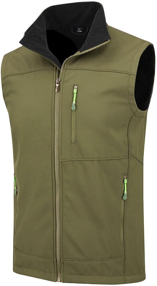 YOUTHUP Weste Herren Wasserdichte Softshellweste Outdoor Leichte Winddichte Fleece Herrenweste Ärmel