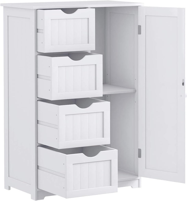 GIANTEX Sideboard Badezimmerschrank, Aufbewahrungsschrank Badschrank aus Holz, Badezimmer Kommode mi