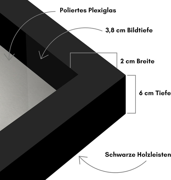 Americanflat 3D-Bilderrahmen zum Befüllen - 40x50 cm - tiefer Objektrahmen mit weichem Leinentuch al