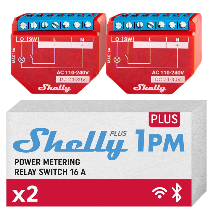Shelly Plus 1PM | WLAN & Bluetooth Relais Schalter mit Strommessung| Hausautomation| Funktioniert mi