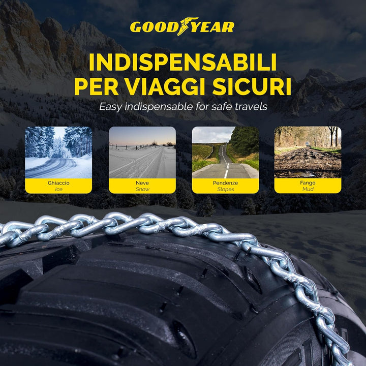 Goodyear 77950 Schneeketten 7 mm für auto, Grösse 060, Grösse 060