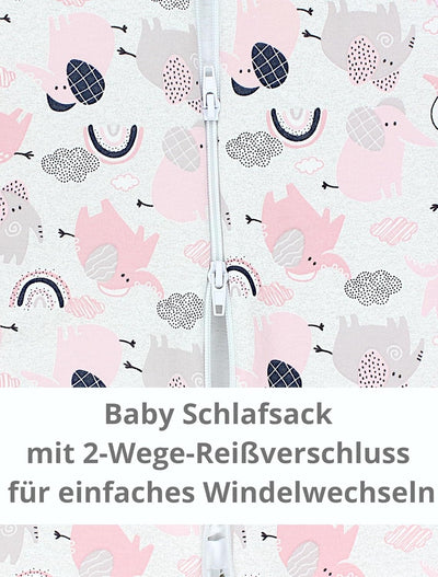 TupTam Baby Schlafsack mit Füssen Ganzjahresschlafsack OEKO-TEX zertifizierte Materialien 2,5 TOG 68