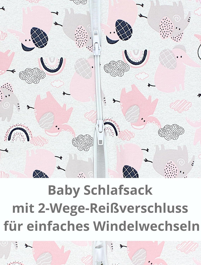 TupTam Baby Schlafsack mit Füssen Ganzjahresschlafsack OEKO-TEX zertifizierte Materialien 2,5 TOG 68