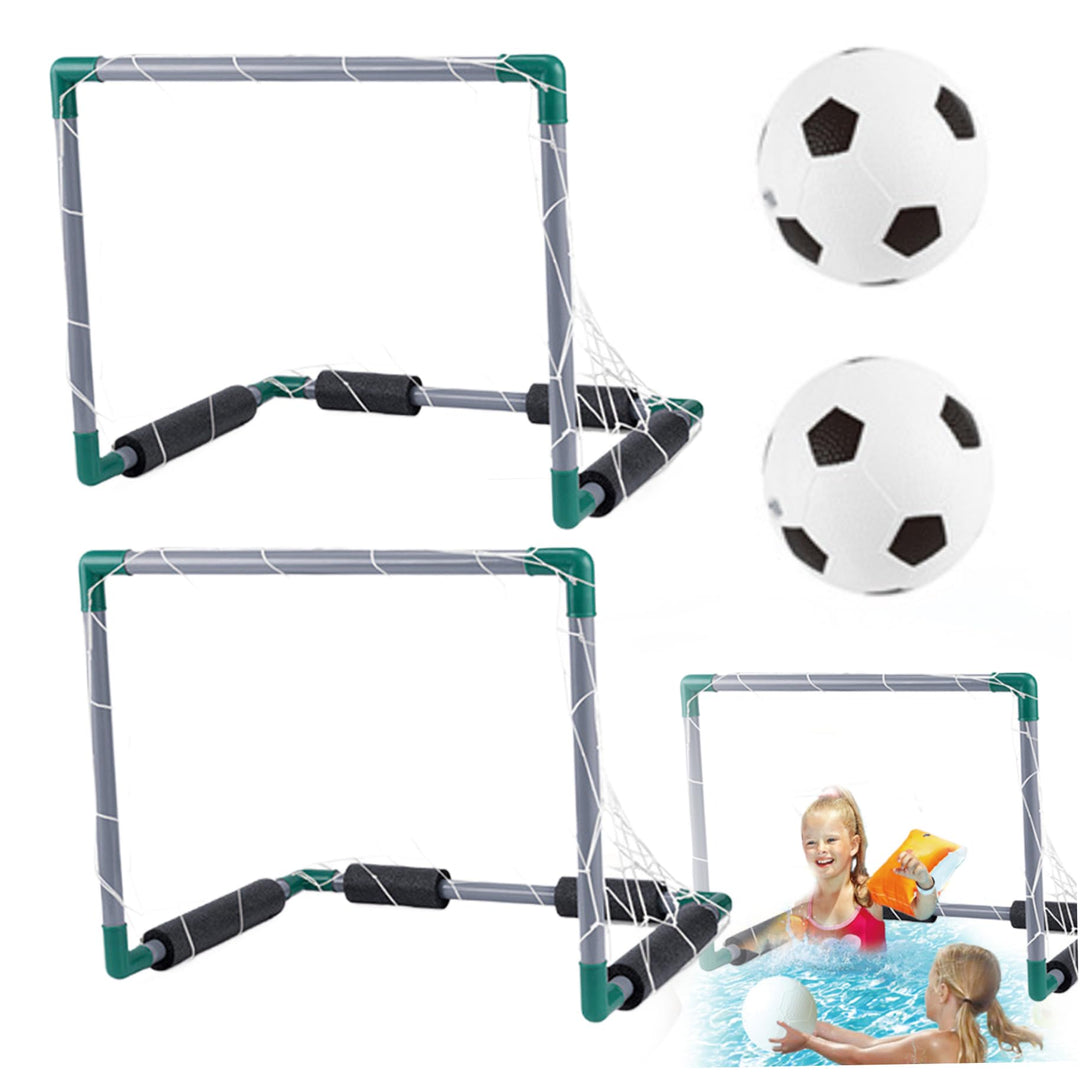 Poolspiele, schwimmendes Pool-Fussballtor mit 2 Bällen, 18, 5 x 14, 4 x 14, 4 Kinder-Fussballtor, Ku