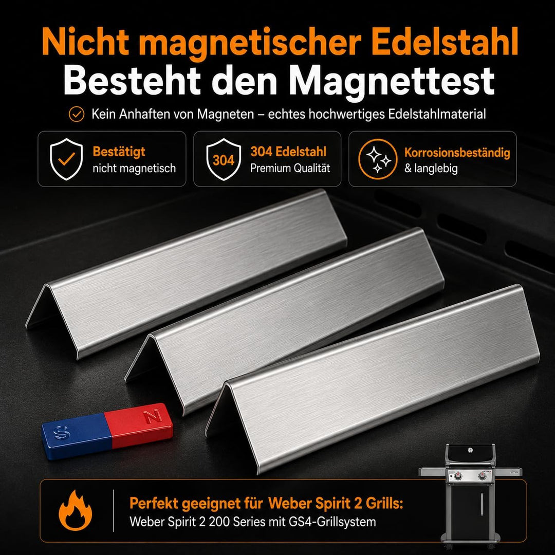 Uniflasy 7635 Aromaschienen für Weber Spirit 200 &amp; Spirit II 200, 38,9 cm Flavorizer Bars Ersatz für