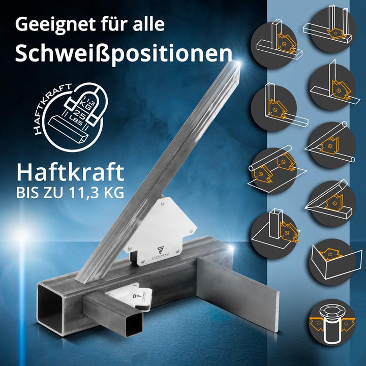 STAHLWERK 6 × Magnet-Schweisswinkel Magnetwinkel Schweissmagnet 30° x 45° x 60° x 75° x 90° x 135°,