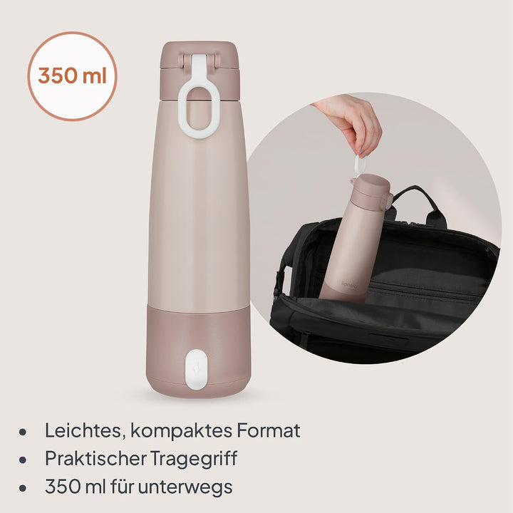 Lionelo Thermup Bottle tragbarer Babyflaschenwärmer für unterwegs, kabellos, Thermosflasche mit Heiz
