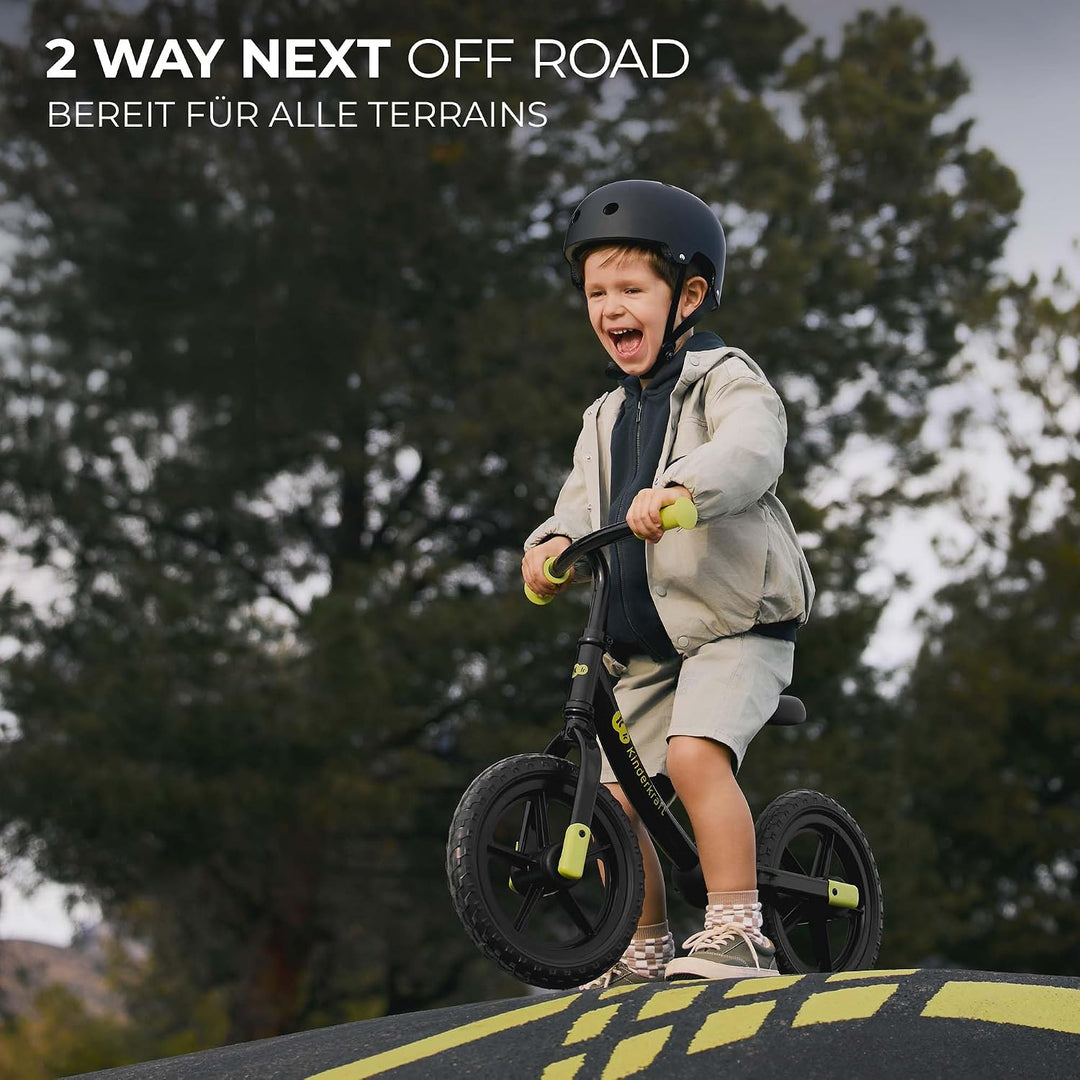 Kinderkraft 2WAY Next Off Road Laufrad, Schwarz, Schwarz