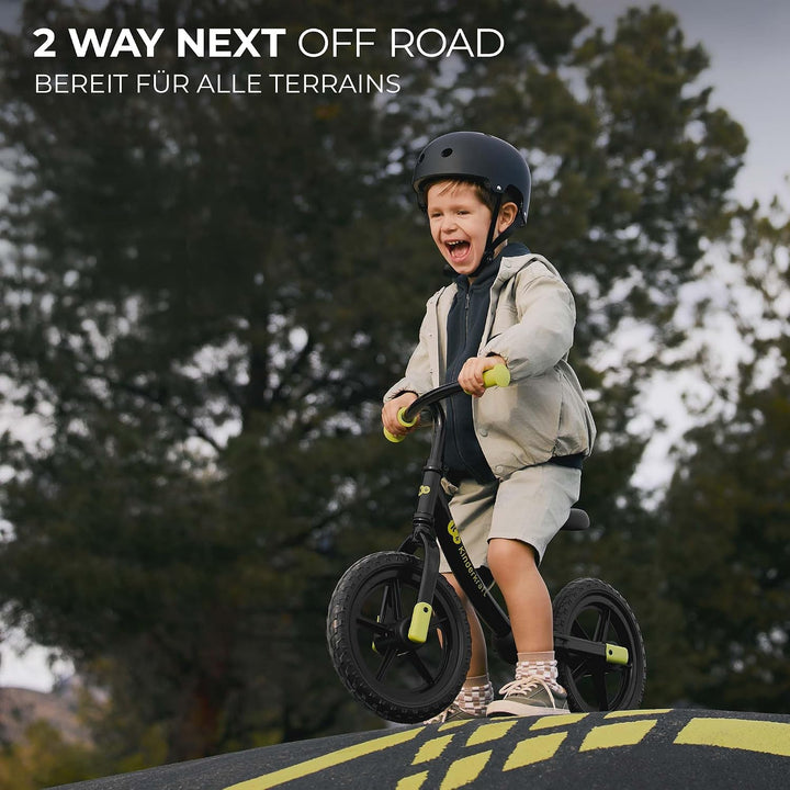 Kinderkraft 2WAY Next Off Road Laufrad, Schwarz, Schwarz