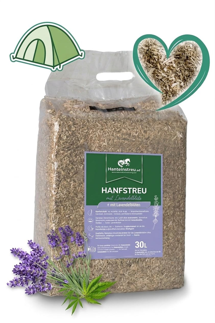 Hanf Lavendel Einstreu – 30L Geruchsneutralisierer für Campingtoilette, Trenntoilette & Komposttoile