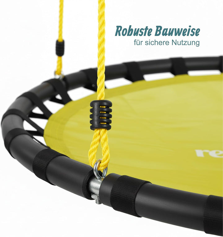 Relaxdays Nestschaukel, runde Hängeschaukel, für Kinder & Erwachsene, verstellbar, draussen, Ø: 120