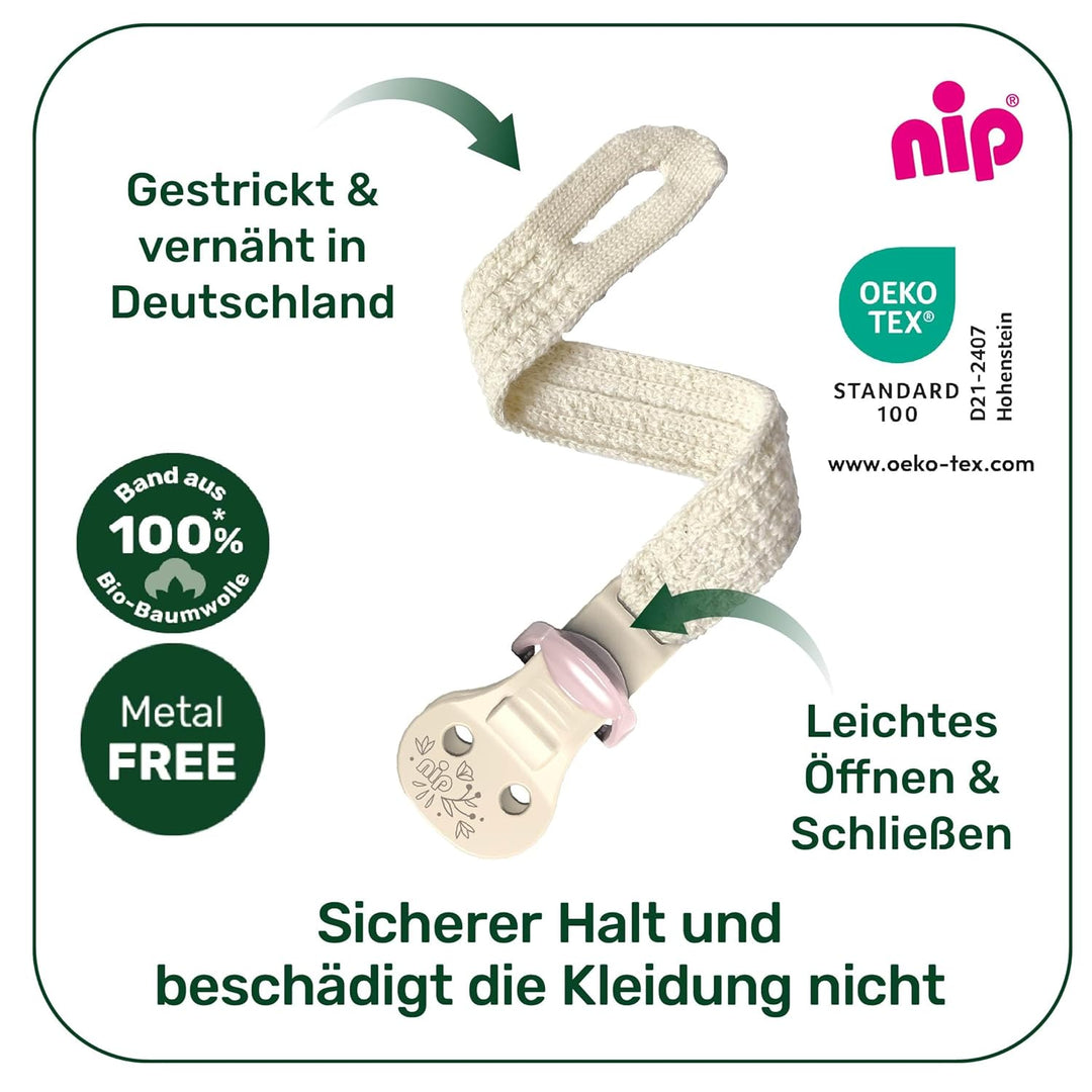 nip - Cherry Green Schnuller-Set | Limited Edition | 0-6 Monate | Nachhaltig: 2x Schnuller, 1x Schnu
